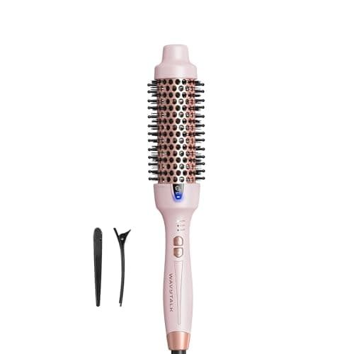 Wavytalk Updated Version Thermal Brush, 1.5 Inch Negative Ion Blowout Express Thermal Round Brush Creates Salon-Quality Blowouts, lonic Frizz Reduction Makes Hair Shinier & Smoother (Millennial Pink)