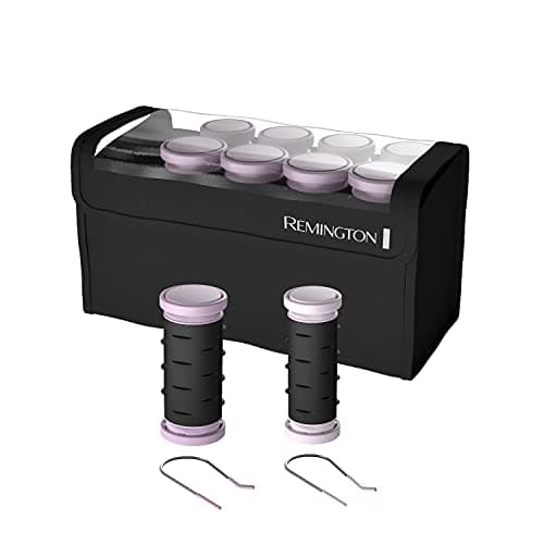 Remington Compact Ceramic Dual Voltage Hot Rollers for Long and Short Hair, Hair Setters, Hair Curlers, 1-1 ¼" Purple/Black, 10 Piece Set