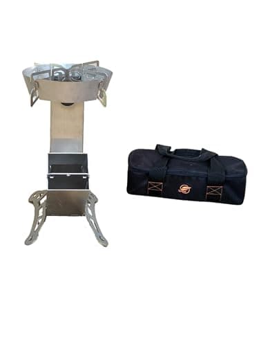 Spitfire Rocket Stove Patrol, Camp Rocket Stove Wood Burning Portable Stove w/Travel Case, Collapsible Backpacking Wood Stove, Rocket Camp Stove, Outdoor cooking stove Estufa De Leña Para Cocinar