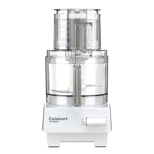 Cuisinart 7-Cup Pro Classic Food Processor, 600-Watt Motor, Vegetable Chopper & Blender for Mincing, Dicing, Shredding, Puree & Kneading Dough, DLC-10SYP1, White