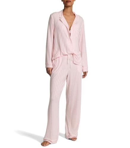 Victoria's Secret Modal Pajama Set, Long Sleeve Shirt and Pants, Pajamas for Women, Iconic Stripe, XXL