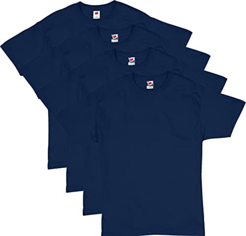 Hanes mens Essentials Short Sleeve T-shirt Value Pack (4-pack) athletic t shirts, Navy, Large US