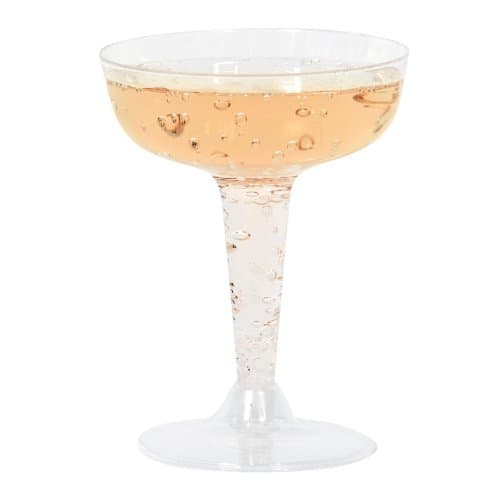 Party Essentials Plastic Champagne Glasses, 20-Count, Clear