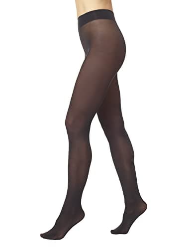 HUE Women’s Opaque Sheer to Waist Tights, Black, 2