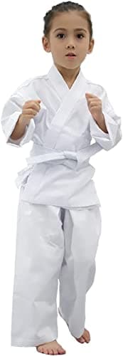 FLKKY Karate Uniform for Kids Adults Students with Belt Lightweight Student Karate Gi Sets Martial Arts Sports Karate suit-size 1