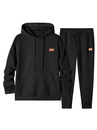 Best Sweatsuits for Men #9 from JMIERR JMIERR Mens Tracksuits 2 Piece Sweatpants Set Airport Outfits Long Sleeve Hoodie Sweatshirt & Joggers Sweatpants, Fall Tracksuit Sweatsuits Matching Lounge Sets, X-Large, Black