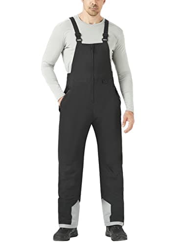 WULFUL Mens Insulated Snow Bibs Waterproof Winter Ski Pants Snowboarding Overalls