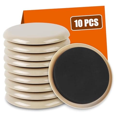 10PCS Furniture Sliders, 3 1/2" Furniture Sliders for Hardwood Floors, Reusable Furniture Sliders for Carpet, Heavy Duty Furniture Movers Sliders, Carpet, Floor Protectors