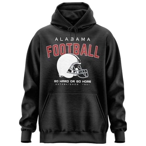 Printbox Originals Alabama Football Hoodies, Go Hard or Go Home Premium Alabama Hoodie, for Football Fans Black