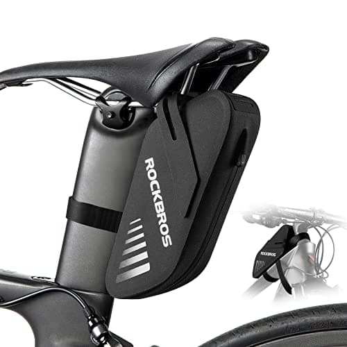 ROCKBROS Bike Seat Bag, Waterproof 0.6L Bike Seat Bag Frame Bag, Lightweight Bike Saddele Bag Top Tube Bag, Bike Accessories for Mountain MTB Road Foldable Bikes