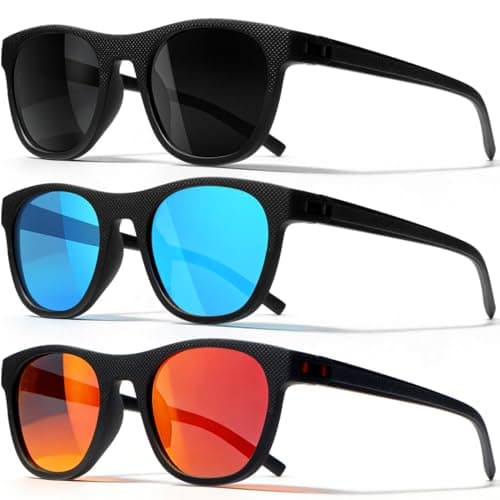 AWGSEE 3 Pack Polarized Sunglasses for Men Women, Lightweight UV Protection Sports Sun Glasses for Driving Fishing Golf