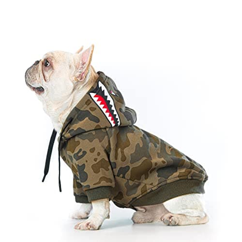 Woof Trails Camo Dog Hoodie Dog Clothes Extra Warm Fleece Lining Stretchy Fit for Small Medium Large Dogs (Camo, Large)