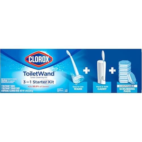 Clorox ToiletWand Toilet Bowl Cleaner- Toilet Brush, Storage Caddy and 6 Disinfecting Refill Heads