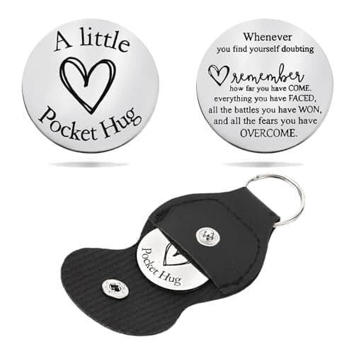 DeliaVo Pocket Hug Token Keychain for Women & Men - Inspirational Gifts for Him & Her - Ideal for Birthdays, Christmas, Valentine's Day, Graduation(Sobriety Gifts)