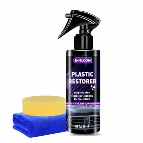 SHIELDOM Plastic Restorer for Cars Ceramic Plastic Coating Plastic Trim Quick Restoration Bring Plastic, Rubber, and Vinyl Back to Life, Buff for Shine, Restore Flexibility, UV Protection - 5oz/150ml