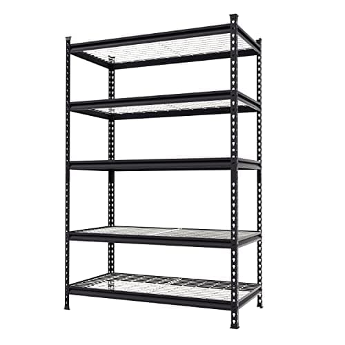 WORKPRO 5-Tier Metal Shelving Unit, 48”W x 24”D x 72”H, Heavy Duty Adjustable Storage Rack, 4000 lbs Load Capacity (Total), for Garage, Basement, Warehouse