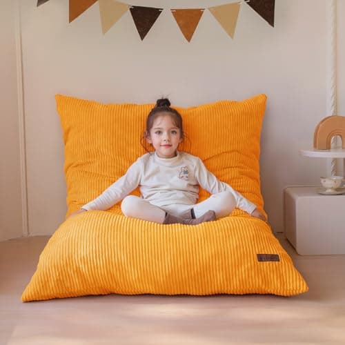 MAXYOYO 3 in 1 Kids Bean Bag Chair Bed, Convertible Chair Folds from Bean Bag to Lounger, Child Floor Sofa for Gaming, Reading, Floor Mattress with High-Density Foam Filling