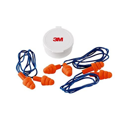 3M Corded Reusable Earplugs, 3 Pack, Noise Reduction Rating (NRR) 25 dB, Easy To Use & Insert, Pliable & Tri-Flange Design Enhances Comfort & Fit, Orange Ear Plugs (90716H3-DC)