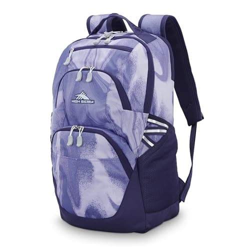 High Sierra Swoop SG Backpack, Travel or Work Laptop Bookbag with Drop Protection Pocket, and Tablet Sleeve, One Size, Purple Marble Swirl