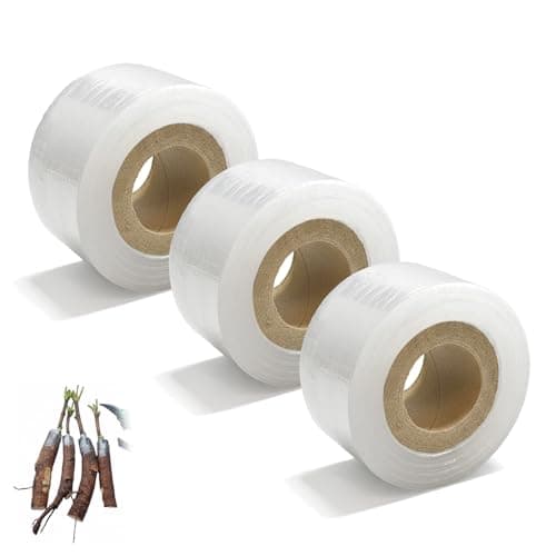Grafting Tape 3 Pack – Stretchable Self-Adhesive Plant Grafting Film, Budding & Nursery Repair Tape for Fruit Trees, Floral Plants, Garden Stem Fix & Plant Support (Clear)