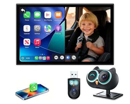 OTTOCAST Baby Car Camera Displaying on Car Screen,1080P Clear No-Glow Night Vision,Split-Screen Navigation,150°Wide Angle,Car Baby Monitor with Built-in Wireless CarPlay Cabin Care Car Adapter 2026
