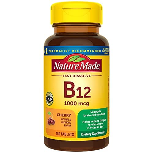 Nature Made Vitamin B12 1000 mcg, Easy to Take Sublingual B12 for Energy Metabolism Support, 150 Sugar Free Fast Dissolve Tablets, 150 Day Supply