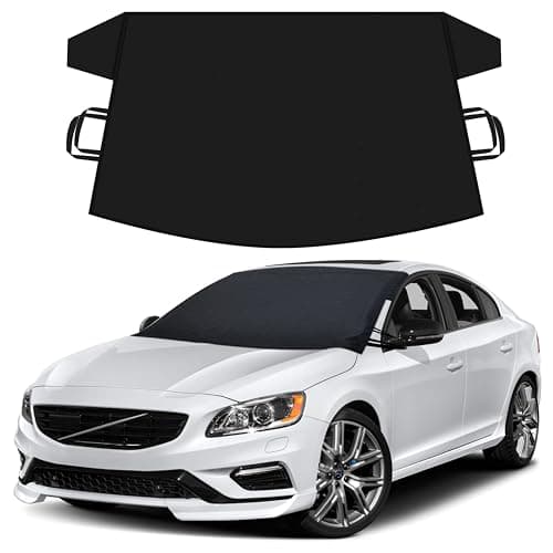 Autovir Windshield Cover for Ice and Snow | Durable Oxford Fabric | Windshield Cover for SUV, Sedan, Coupe & Hatchback | Protection from Snow, Ice & Frost | Winter Car Accessories | Medium (69"x42")