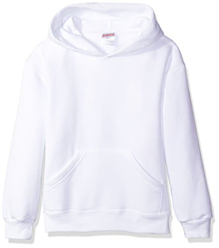 Soffe Boys' Big Heavyweight Hoodie, White, Large