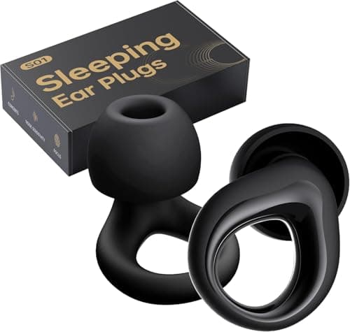 QWH Ear Plugs for Sleeping Noise Cancelling, Reusable Silicone Earplugs for Sleeping, Deep Focus, Travel, Snoring, 30dB Noise Reduction, High Fidelity Hearing Protection（Black）