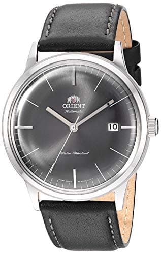 Orient Men's '2nd Gen. Bambino Ver. 3' Automatic Stainless Steel and Leather Dress Watch, Color: Gray (Model: TAC0000CA0)