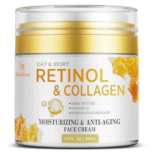 Retinol Cream for Face Anti Aging: Wrinkle Cream for Face Neck with Collagen Hyaluronic Acid - Night Moisturizer for Men Women - Facial Skin Care Christmas Gift for Mom Dad Sister