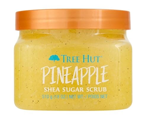 Tree Hut Pineapple Shea Sugar Scrub | Exfoliating Body Scrub Removes Dull, Dry Skin for a Soft & Hydrated Glow | Body Care | Vegan, Free of Parabens, Formaldehyde Donors, & Sulfates | 18 fl oz.