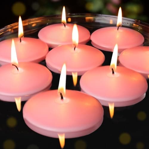 3 inch Floating Candles 30 Packs Pink Floating Candle for Centerpieces 8-9 Hours Floating Candles 3” Water Candles for Cylinder Vases, Pool, Wedding, Valentine's