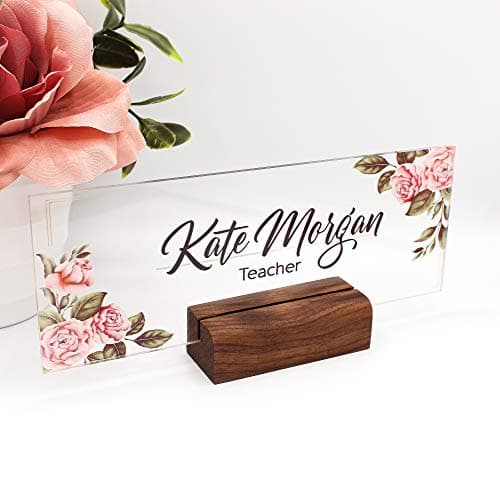 Personalized Desk Name Plate Plaque | Unique Gift | Wood Holder | Office Decor | Teacher Name Plate | Sign | Artswave