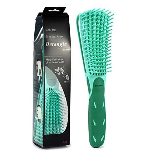 BESTOOL Detangling Brush for Black Natural Hair, Detangler Brush for Curly Hair Afro 3/4abc Texture, Faster n Easier Detangle Wet or Dry Hair with No Pain (Green)