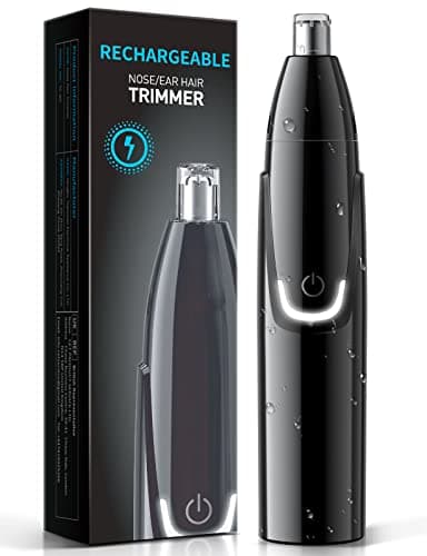 ZORAMI Rechargeable Ear and Nose Hair Trimmer - 2024 Professional Painless Eyebrow & Facial Hair Trimmer for Men Women, Powerful Motor and Dual-Edge Blades for Smoother Cutting Black