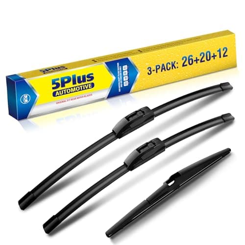 5 PLUS® 26"+20"+12" Windshield Wipers Replacement for Toyota Highlander 2008-2019 / Sienna 2021-2024 Wiper Blades,Windshield Wiper Blades Original Equipment Replacement (Pack of 3)