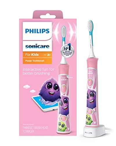Philips Sonicare for Kids 3+ Bluetooth Connected Rechargeable Electric Power Toothbrush, Interactive for Better Brushing, Pink, HX6351/41