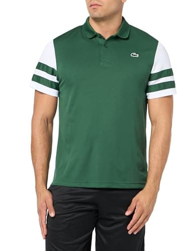 Lacoste Men's Short Sleeve Regular Fit Tennis Polo, Green/White, S