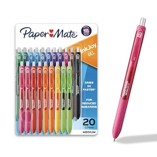 Paper Mate InkJoy Pens, Gel Pens, Medium Point (0.7mm), Assorted, 20 Count