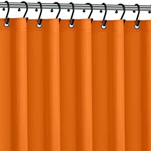Premium Shower Curtain Liner, 72"W X 72"H - PVC-Free, 6G PEVA Shower Curtain with 12 Rust Proof Grommets And Magnet-weighted Bottom Hem - Moisture Stain Proof Shower Curtain Liner - Orange