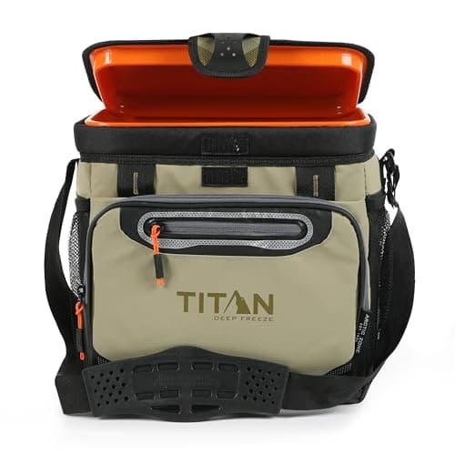 Titan by Arctic Zone Deep Freeze Cooler - 16 Can Zipperless Hardbody Cooler - Deep Freeze Insulation, HardBody Liner, and SmartShelf - Moss