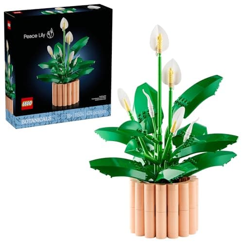 LEGO Botanicals Peace Lily Flower Building Set for Adults - DIY Bedroom, Book Shelf & Office Decor for Women & Men, Ages 18+ - Artificial Flowers Crafting Kit - Gift Idea for Birthdays - 11504
