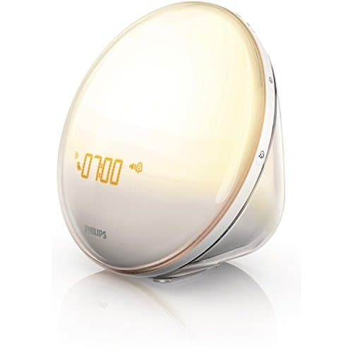 Philips SmartSleep Wake-up Light, Colored Sunrise and Sunset Simulation, 5 Natural Sounds, FM Radio & Reading Lamp, Tap Snooze, HF3520/60