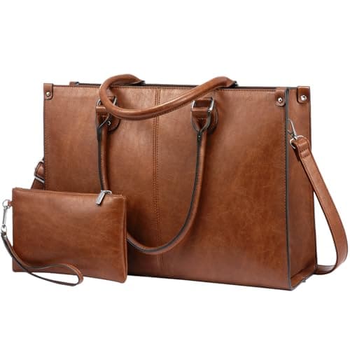 LOVEVOOK Laptop Bag for Women, 15.6 inch Laptop Tote Bag Vintage Work Bags for Women Computer Bag Office Briefcase Handbag