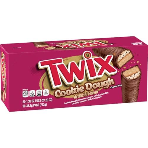 TWIX Cookie Dough Milk Chocolate Bars, 1.36 oz (Pack of 20)