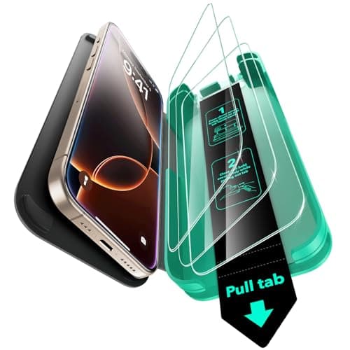 ESR 3 Pack 9H+ Glass for iPhone 16 Pro Screen Protector, [Military Grade Shatterproof & Longest Durable] Ultra-tough Tempered Glass with Updated Easy Installation Tool