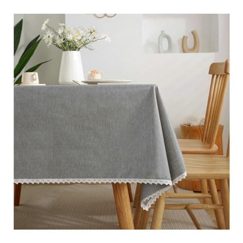 Tablecloth Polyester, Table Cloth 120x120CM Solid Color Tableclothes for Rectangle Table, Grey