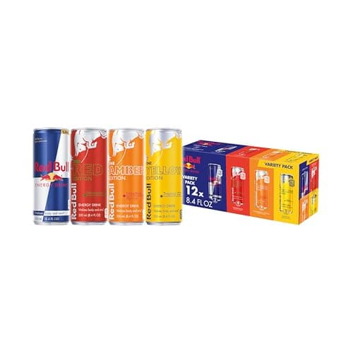 Red Bull Energy Drink Variety Pack, Red Bull, Red, Amber, and Yellow Edition and Energy Drinks, 8.4 Fl Oz, 12 pack Cans