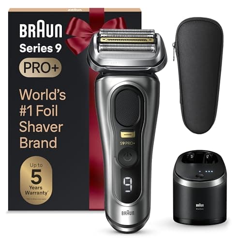 Braun Series 9 PRO+ Electric Razor for Men, 5 Pro Shave Elements & Precision Long Hair Trimmer, 6in1 SmartCare Center, Wet & Dry Electric Shaver for Smooth Skin with 60min Battery Runtime, 9567cc